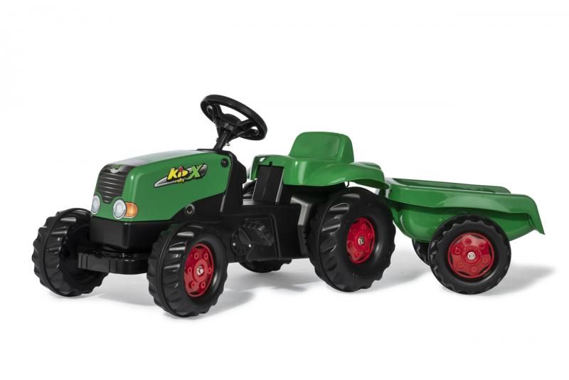 Rolly Toys Šlapací traktor Rolly Kid s vlečkou - zelený